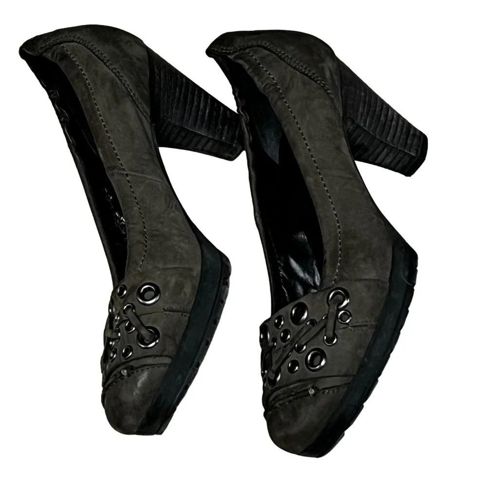 Hogl Gray Rivet Pumps